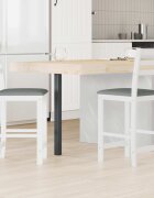 vidaXL Обедени столове 2 бр. Солидно гумено дърво Бяло