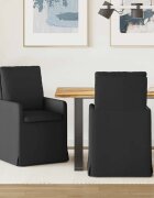 vidaXL Обедени столове 2 бр. текстил Черно 57 x 67 x 98 см