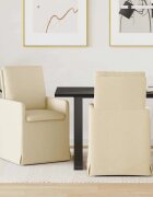 vidaXL Обедени столове 2 бр. текстил Крем 57 x 67 x 98 см