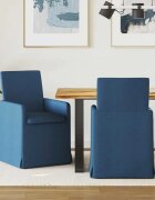 vidaXL Обедени столове 2 бр. Текстил Синьо 57 x 68 x 94 cm