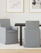 vidaXL Обедени столове 2 бр. текстил Светлосиво 57 x 67 x 95 см