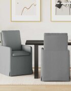 vidaXL Обедени столове 2 бр. текстил Светлосиво 57 x 67 x 98 см