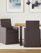 vidaXL Обедени столове 2 бр. Текстил Тъмнокафяв 57 x 68 x 94 cm