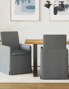 vidaXL Обедени столове 2 бр. текстил Тъмносив 57 x 67 x 95 см