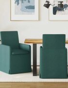 vidaXL Обедени столове 2 бр. текстил Тъмнозелено 57 x 67 x 95 см