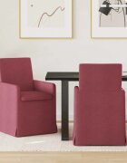 vidaXL Обедени столове 2 бр. текстил виненочервен 57 x 67 x 95 см