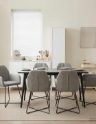 vidaXL Обедени столове 4 бр. Кадифе Светлосиво 55 x 50 x 84 см