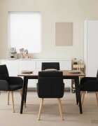 vidaXL Обедени столове 4 бр. Текстил Черно 60 x 56 x 93 cm
