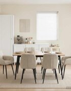 vidaXL Обедени столове 6 бр. Кадифе Кремаво 565 x 50 x 85 см