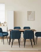 vidaXL Обедени столове 6 бр. Кадифе Синьо 59 x 595 x 90 см