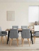 vidaXL Обедени столове 6 бр. Текстил Светлосиво 60 x 56 x 93 cm