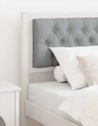 vidaXL Облегалка за глава Бял и светлосив 80 cm Борово дърво масив