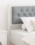 vidaXL Облегалка за глава Бял и светлосив 90 cm Борово дърво масив