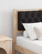 vidaXL Облегалка за глава Друг Кафяв и черен 135 cm Борово дърво масив