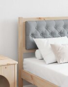 vidaXL Облегалка за глава Кафяв и светло сив 140 cm Борово дърво масив
