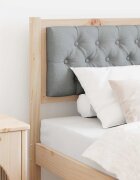 vidaXL Облегалка за глава Кафяв и светло сив 75 cm Борово дърво масив