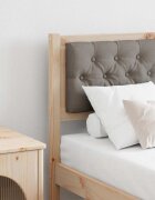vidaXL Облегалка за глава Кафяво и таупе 135 cm Борово дърво масив