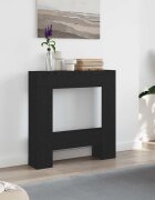 vidaXL Облицовка за камина Черен дъб 81x18x82 см инженерно дърво