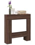 vidaXL Облицовка за камина кафяв дъб 81x18x82 см инженерно дърво