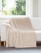 vidaXL Одеяло Бежово 200 x 150 cm 0.75 kg Мека вълна