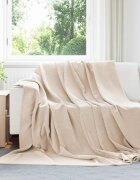 vidaXL Одеяло Бежово 220 x 240 cm 1.38 kg Мека вълна