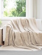 vidaXL Одеяло Бежово 220 x 240 cm 2.67 kg Мека вълна