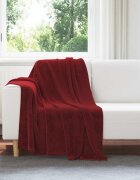 vidaXL Одеяло Бордо червен 130 x 150 cm 0.51 kg Мека вълна