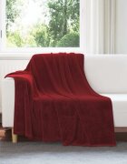 vidaXL Одеяло Бордо червен 150 x 200 cm 0.78 kg Мека вълна