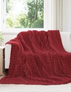 vidaXL Одеяло Бордо червен 240 x 220 cm 1.37 kg Мека вълна
