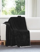 vidaXL Одеяло Черно 130 x 150 cm 1 kg Мека вълна