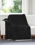 vidaXL Одеяло Черно 150 x 200 cm 1.64 kg Мека вълна
