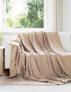 vidaXL Одеяло Камилски 240 x 220 cm 0.76 kg Мека вълна