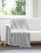 vidaXL Одеяло Сиво 130 x 150 cm 0.51 kg Мека вълна
