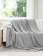 vidaXL Одеяло Сиво 240 x 220 cm 0.76 kg Мека вълна