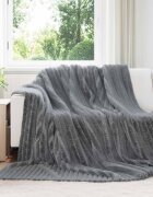 vidaXL Одеяло Тъмносиво 240 x 220 cm 1.36 kg Мека вълна