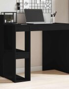 vidaXL Офис бюро черно 1035x565x94 см инженерно дърво