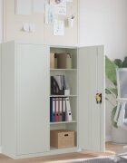 vidaXL Офис шкаф 90x40x140 см стомана сив