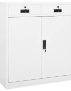 vidaXL Офис шкаф бял 90x40x102 см стомана