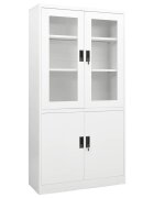 vidaXL Офис шкаф бял 90x40x180 см стомана