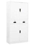 vidaXL Офис шкаф бял 90x40x180 см стомана