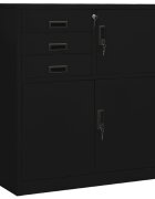 vidaXL Офис шкаф черен 90x40x102 см стомана