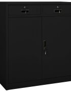 vidaXL Офис шкаф черен 90x40x102 см стомана