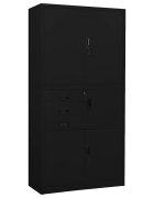 vidaXL Офис шкаф черен 90x40x180 см стомана