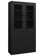 vidaXL Офис шкаф черен 90x40x180 см стомана