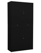 vidaXL Офис шкаф черен 90x40x180 см стомана