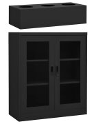vidaXL Офис шкаф с плантер антрацит 90x40x128 см стомана