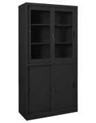 vidaXL Офис шкаф с плъзгаща се врата антрацит 90x40x180 см стомана