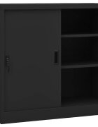 vidaXL Офис шкаф с плъзгаща се врата антрацит 90x40x90 см стомана