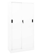 vidaXL Офис шкаф с плъзгаща се врата бял 90x40x180 см стомана