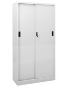 vidaXL Офис шкаф с плъзгаща се врата светлосив 90x40x180 см стомана
